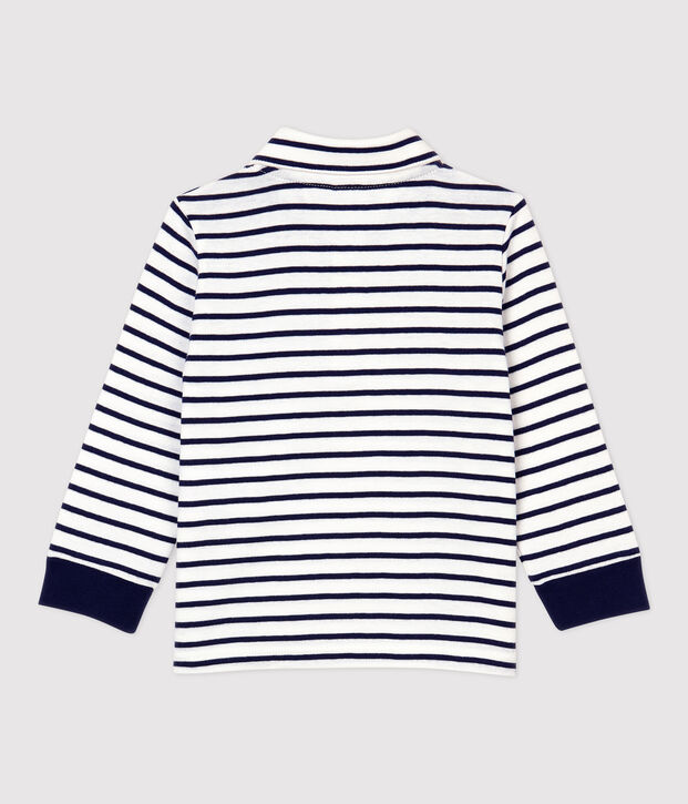 Polo in cotone beb&egrave;. bianco/blu