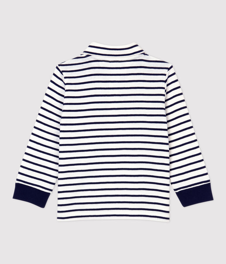 Polo in cotone beb&egrave;. bianco/blu
