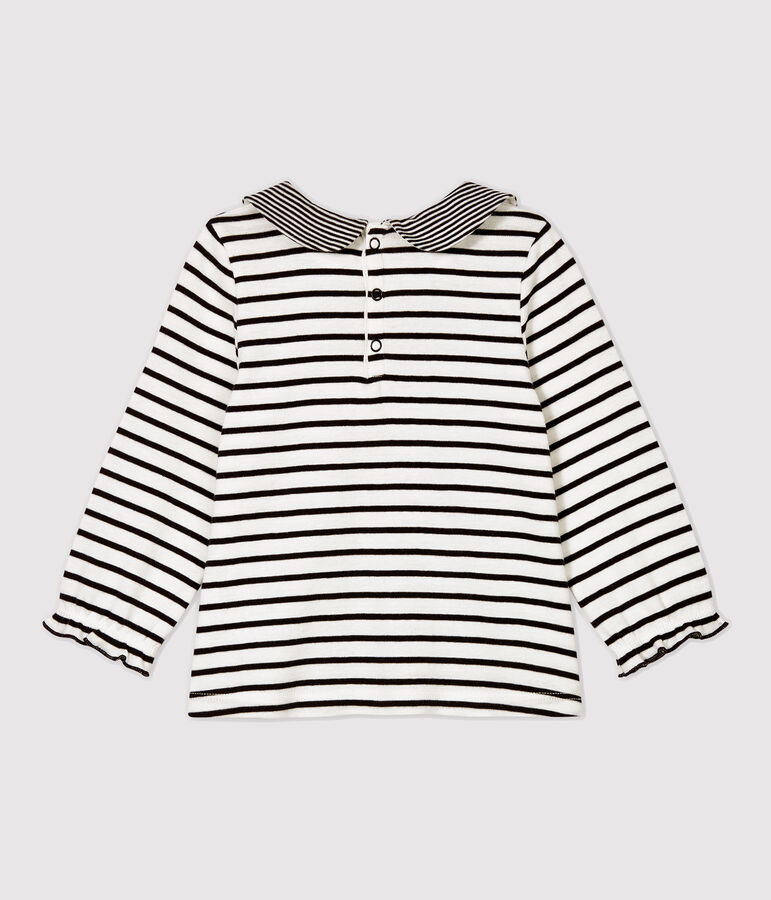 Blusa in cotone beb&egrave;. bianco/blu