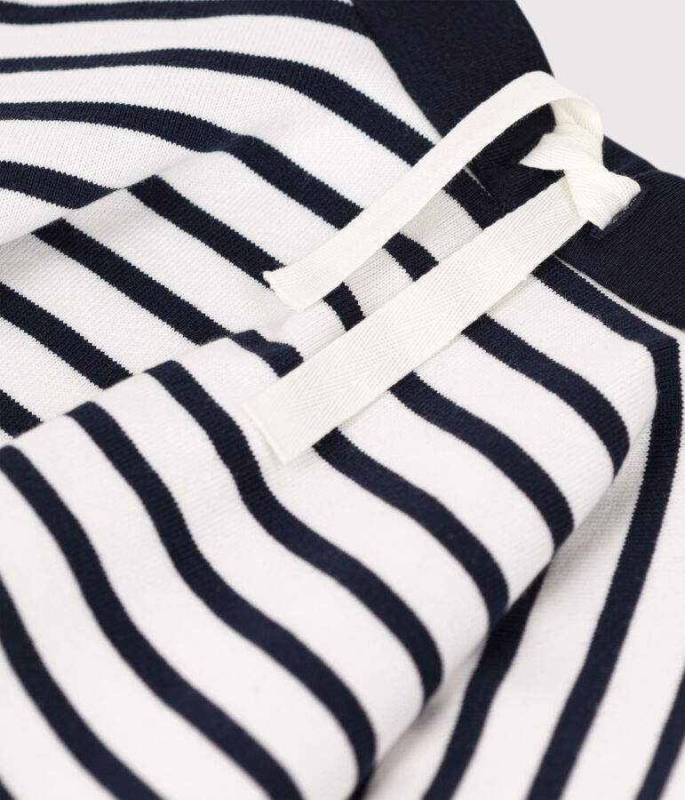 Gonna a righe in cotone spesso bambina bianco/blu