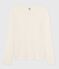 T-shirt L'Iconique a maniche lunghe in cotone traforato donna ecru MILK