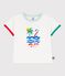 T-shirt a maniche corte in cotone con motivo neonato bianco
