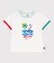 T-shirt a maniche corte in cotone con motivo neonato bianco