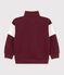 Felpa con mezza cerniera in cotone tinta unita color block bambino rosso/ecru