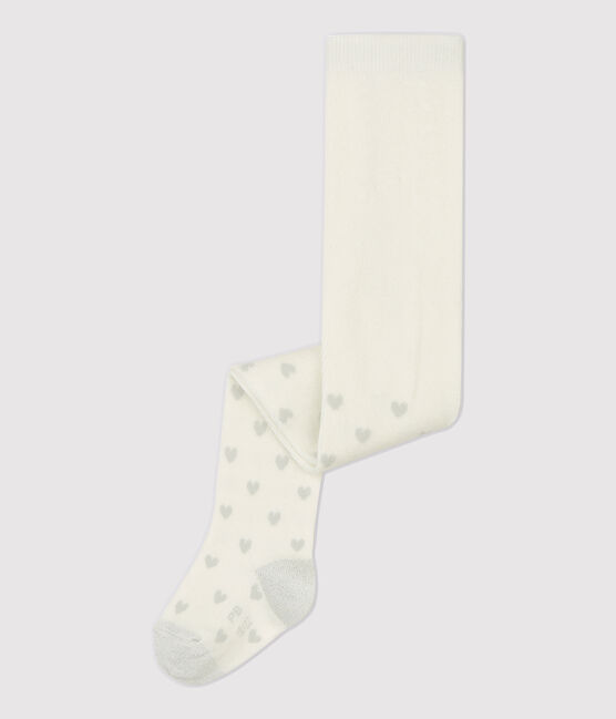Un paio di collant bebè. bianco MARSHMALLOW/grigio ARGENT