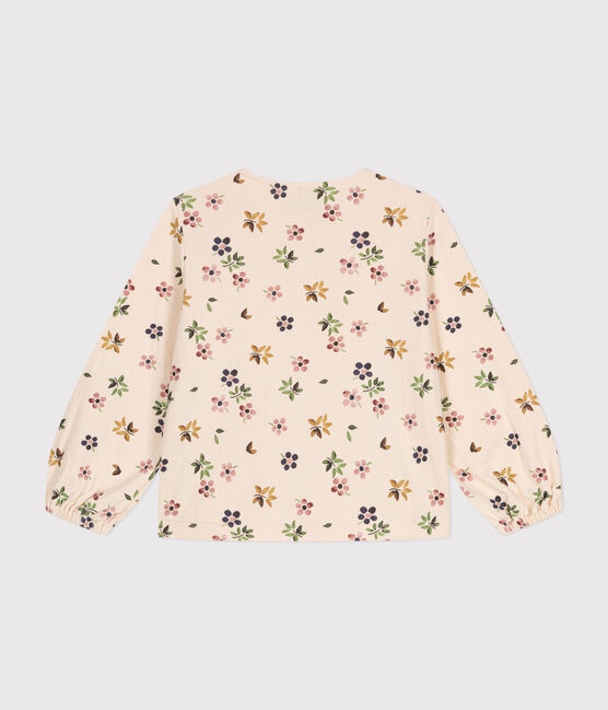 Blusa a maniche lunghe in tubique bambina bianco AVALANCHE/ MULTICO
