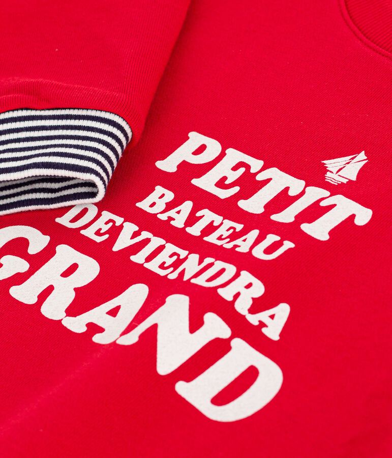 Felpa in cotone stampato bambino rosso