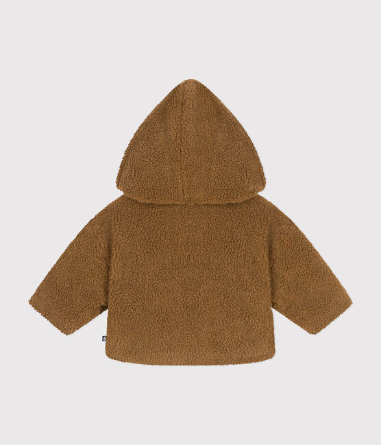 Giacca con cappuccio in sherpa neonato marrone BRINDILLE