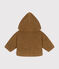 Giacca con cappuccio in sherpa neonato marrone BRINDILLE