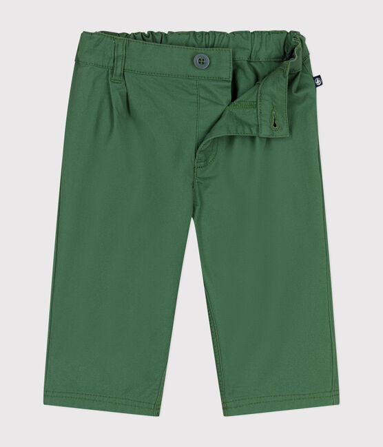 Pantaloni in serge neonato verde PALMERAIE