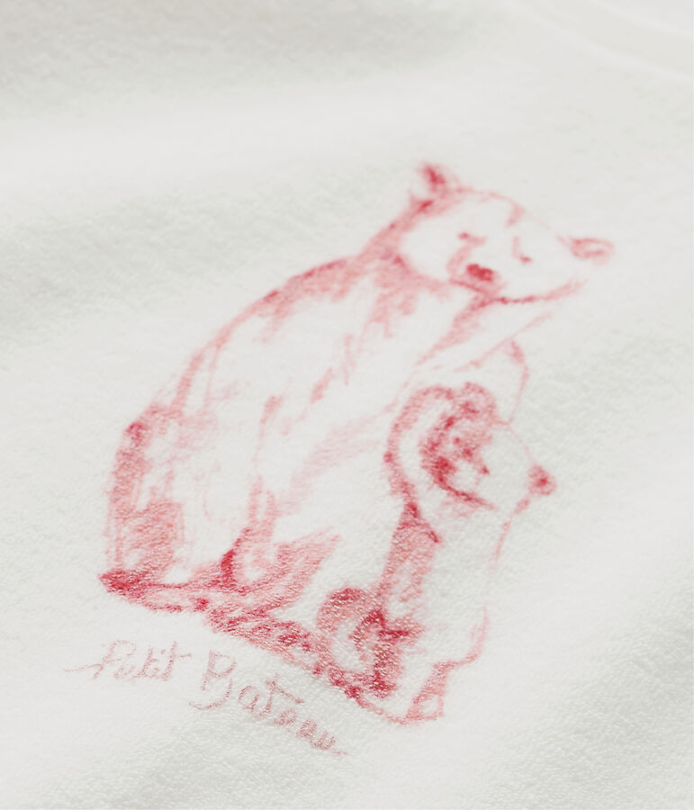 Pigiama per bambina in spugna bianco LAIT/rosa VIENNE/ MULTICO