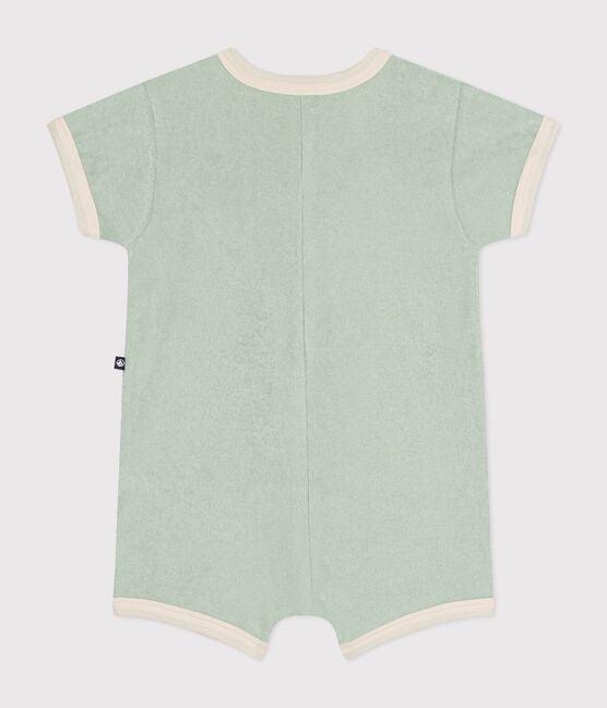 Tutina corta bebè in spugna bouclette verde HERBIER