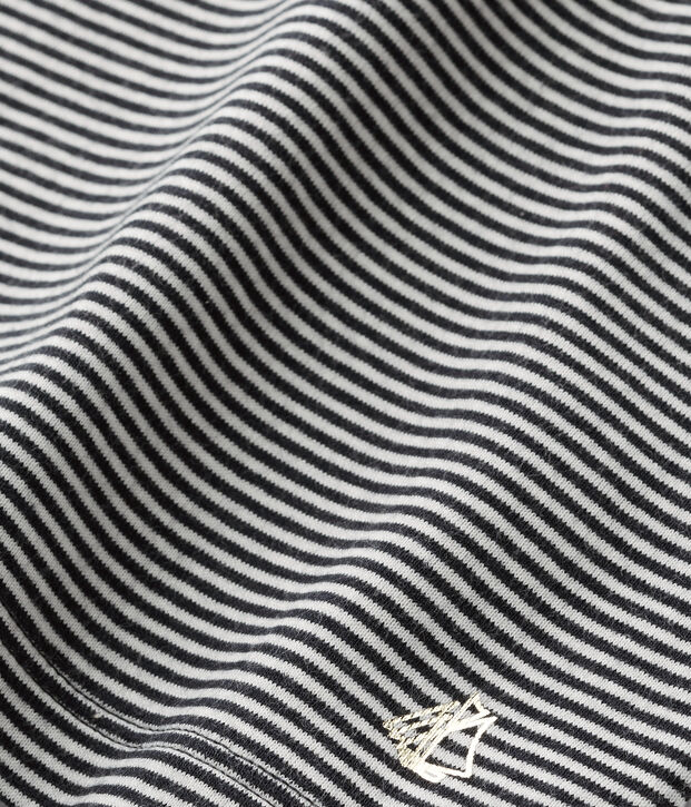 T-shirt maniche lunghe millerighe blu/bianco