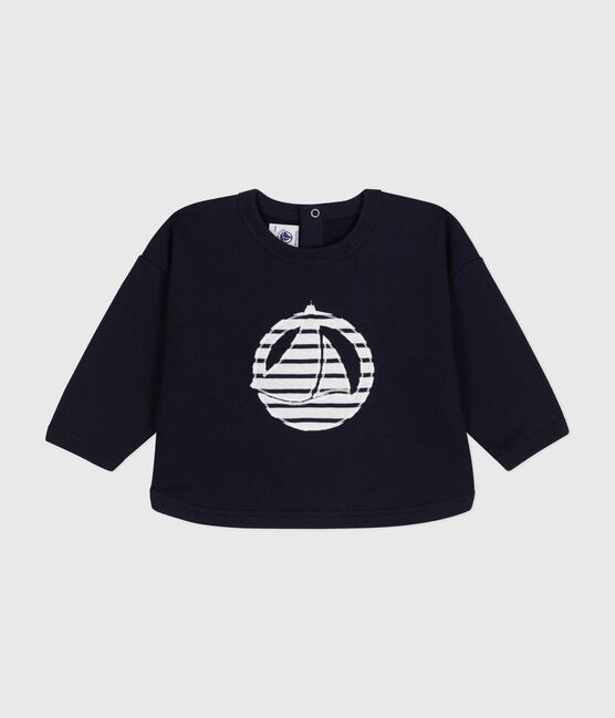 Maglia in tessuto felpato neonato blu SMOKING