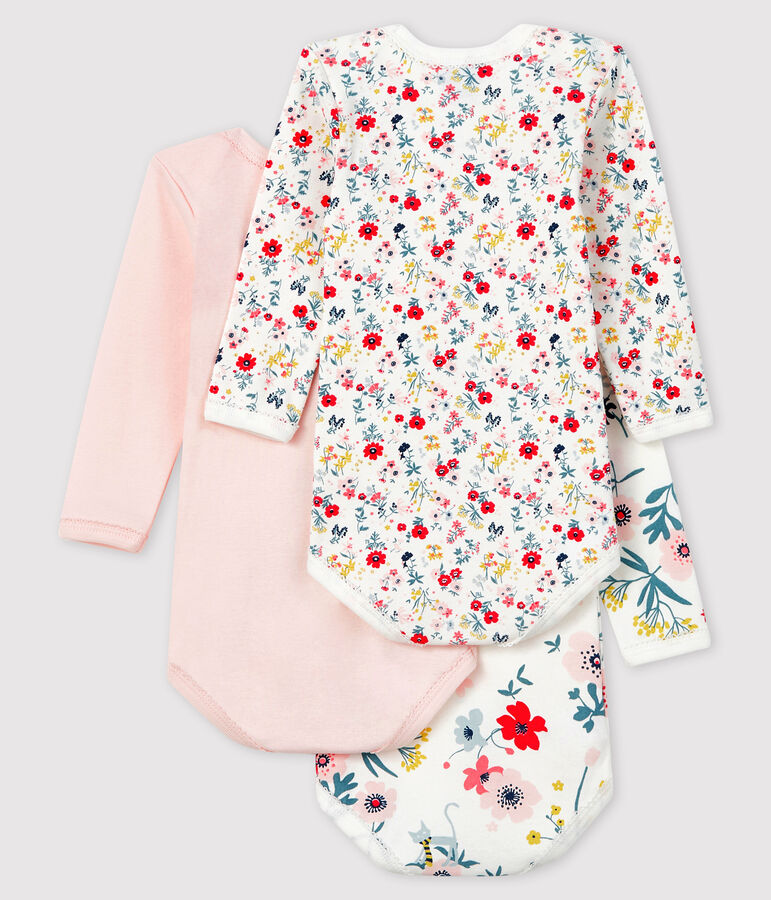 Confezione da 3 body a manica lunga beb&egrave; femmina multicolore