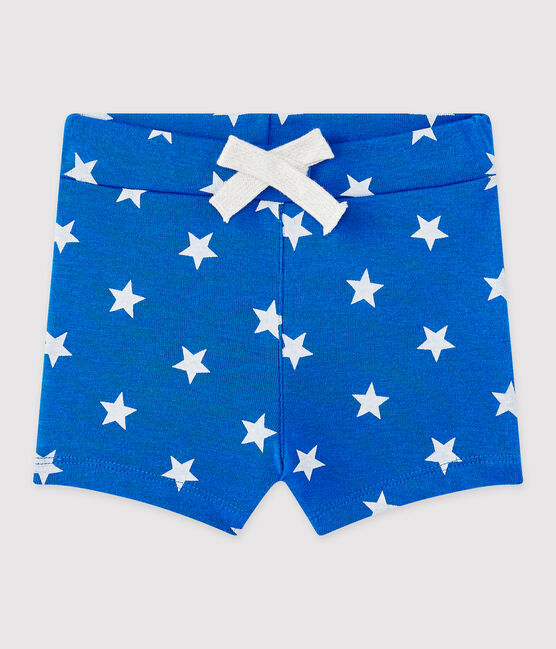 Short bebé bambino stampato blu PERSE/bianco MARSHMALLOW