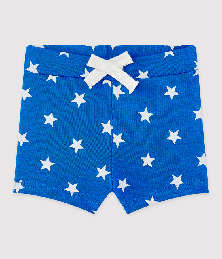 Short beb&eacute; bambino stampato blu/bianco