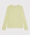 T-shirt a maniche lunghe in cotone a righe donna verde MOSS/ MARSHMALLOW
