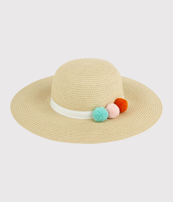 Cappello di paglia bambina rosa NATUREL
