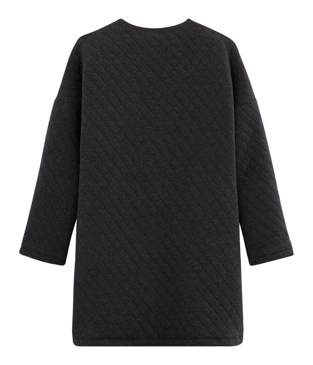 Giacca lunga in tubique donna grigio