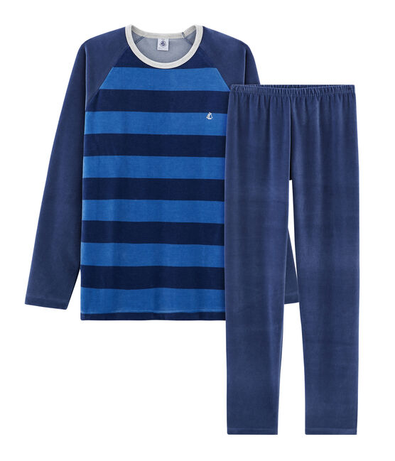 Pigiama ragazzo in ciniglia blu MEDIEVAL/blu MAJOR