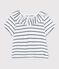 Blusa bebè a maniche corte in jersey a righe bianco MARSHMALLOW/blu SMOKING