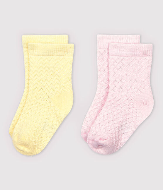 Confezione da 2 paia di calzini in rilievo bebè femmina/maschio variante 1