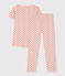 Pigiama bambina manica corta in cotone rosa SALINE/bianco MULTICO
