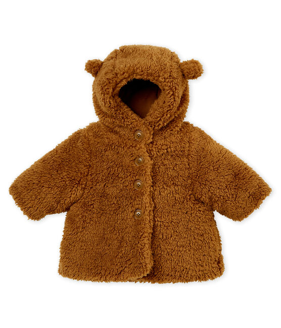 Cappotto bebè femmina in sherpa marrone BRINDILLE