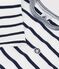 T-shirt a maniche lunghe in cotone a righe neonato. bianco/blu