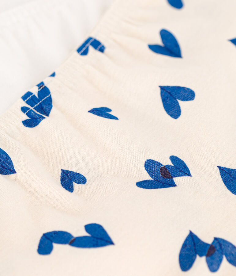 Confezione da 2 shorty bambina in cotone motivo cuore multicolore