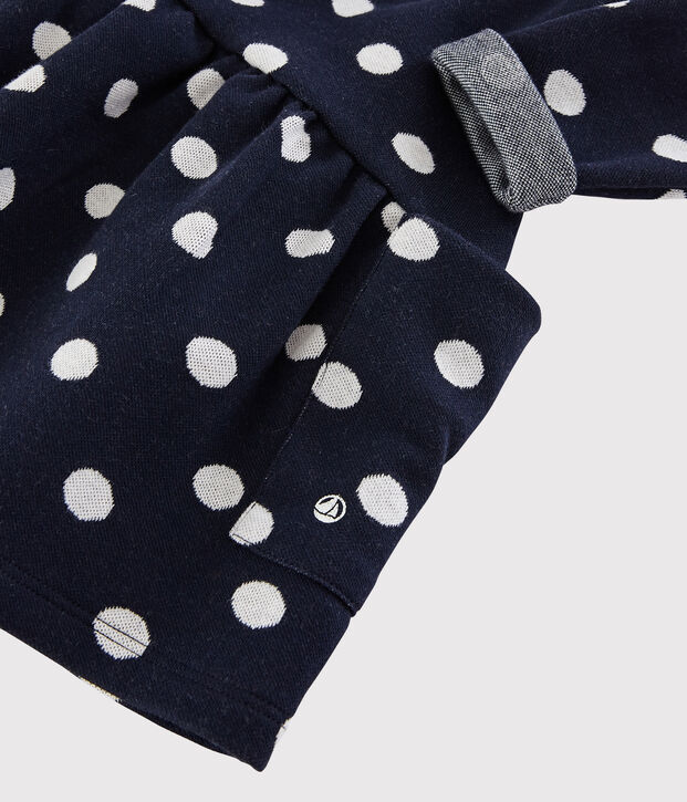 Abito a maniche lunghe da beb&egrave; femmina blu/bianco