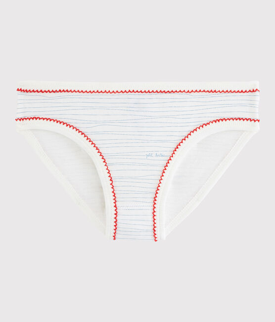 La mutandina in cotone per bambina bianco MARSHMALLOW/blu MAJOR