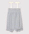 Tutina corta  in cotone a righe bebè femmina bianco MARSHMALLOW/blu MEDIEVAL