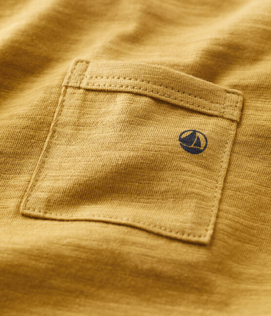 T-shirt bebè tinta unita a maniche corte in jersey giallo ISTRE