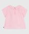 Blusa a maniche lunghe in cotone tinta unita neonato rosa