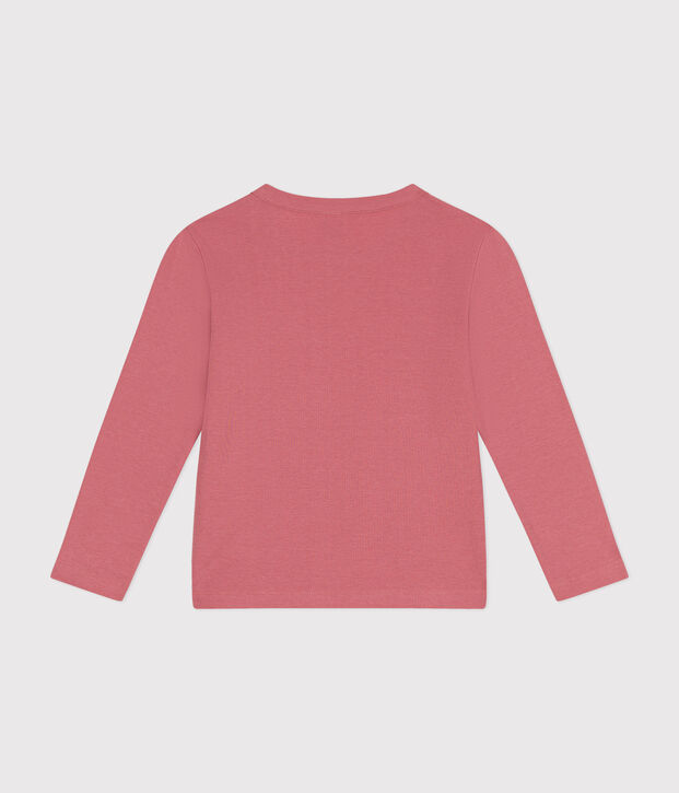 T-shirt a maniche lunghe a costine bambina/bambino rosa