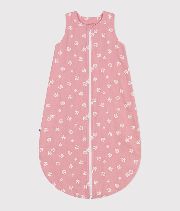 Sacco nanna neonato in cotone a fiori TOG 1 rosa/bianco