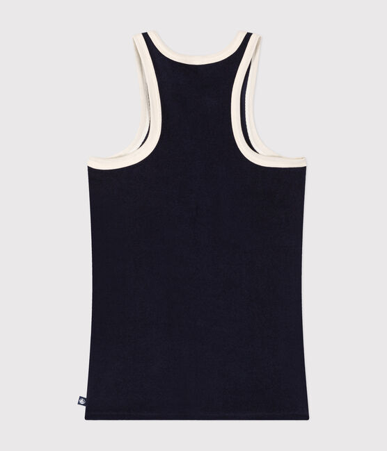 Canotta donna in spugna di cotone blu SMOKING