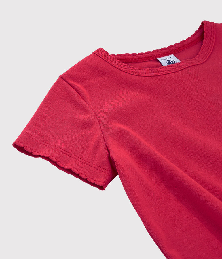 T-shirt iconica in cotone bambina - bambino rosa CRANBERRY