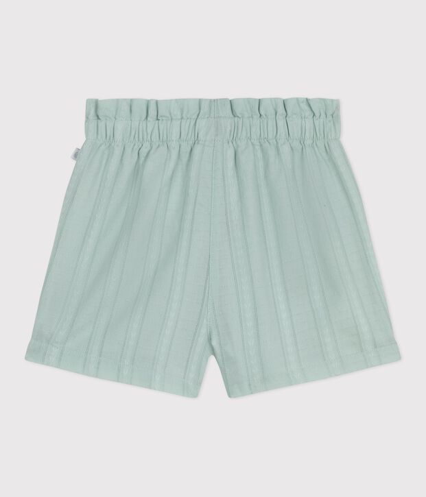 Shorts in cotone tinta unita neonato verde