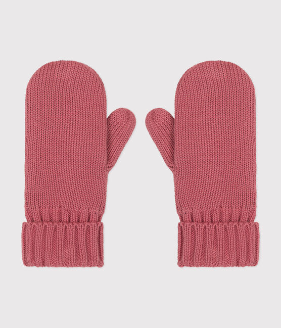 Muffole in maglia con fodera in pile bambino rosa ROSEWOOD