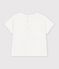 T-shirt a maniche corte in cotone tinta unita con motivo neonato bianco