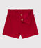 Shorts in velluto tinta unita neonata rosso TERKUIT