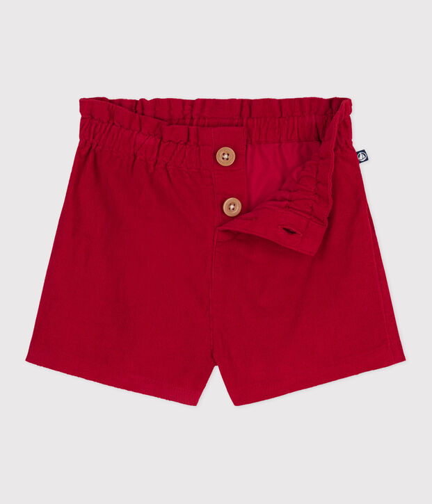 Shorts in velluto tinta unita neonata rosso