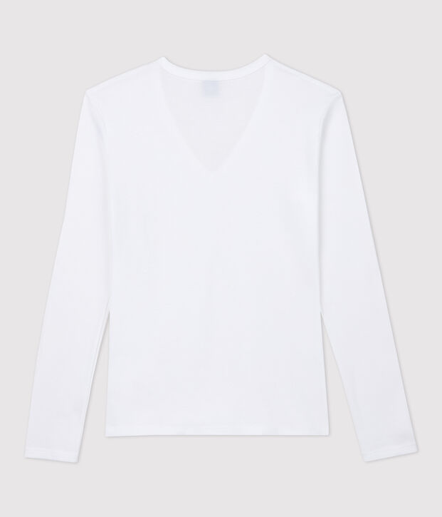 T-shirt scollo a V iconica Donna bianco