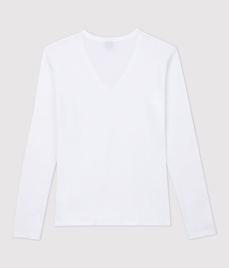 T-shirt scollo a V iconica Donna bianco