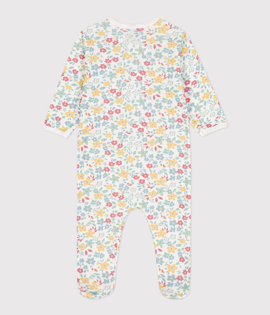 Tutina pigiama a fiori in cotone bianco MARSHMALLOW/bianco MULTICO