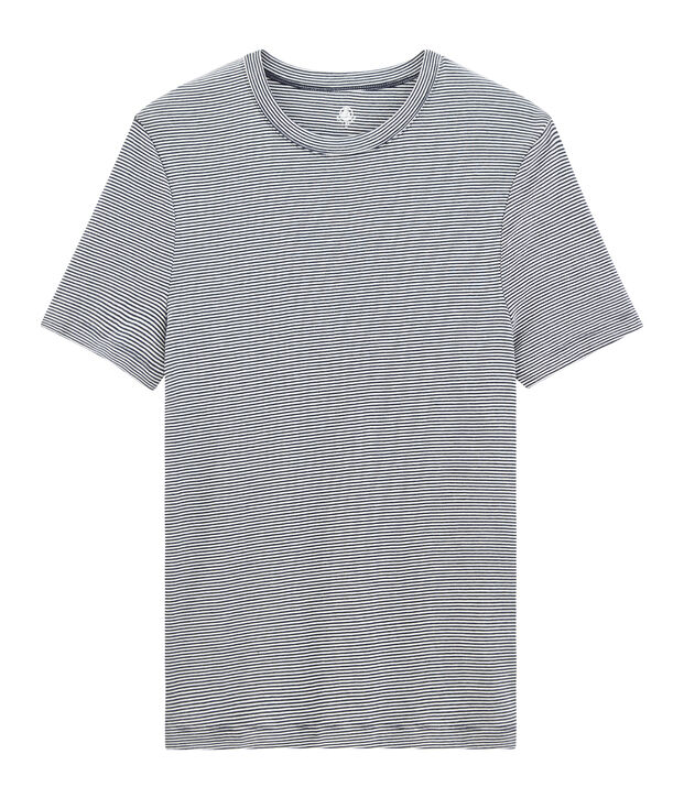 T-shirt manica corta iconica uomo girocollo blu/bianco