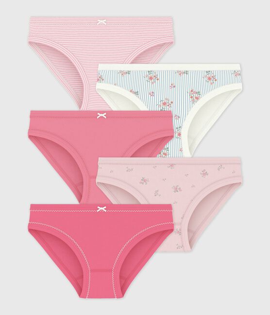 Set di slip in cotone con stampa a fiori bambina variante 1
